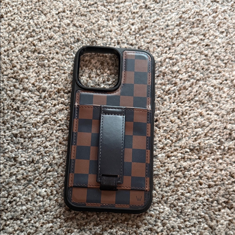 Walli Checkered Brown and Black Phone Case iPhone 14 Pro Max
